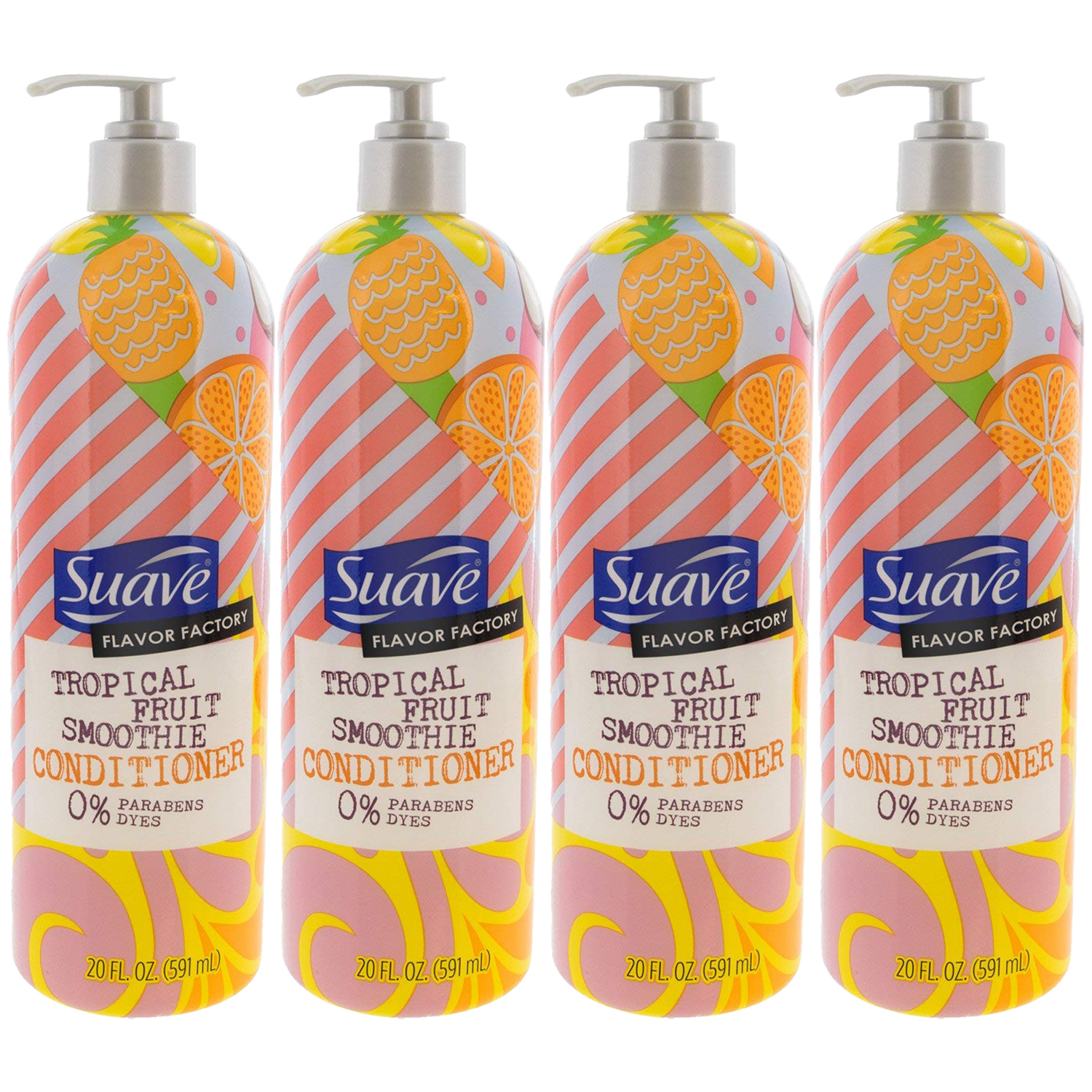 4-Pack New SUAVE HAIR Flavor Factory Tropical Fruit Smoothie Conditioner 20 oz