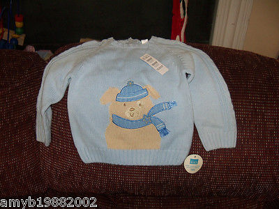 Primary image for The Children's Place Puppy w/Scarf Blue Sweater Size 18 Months Boy's NEW