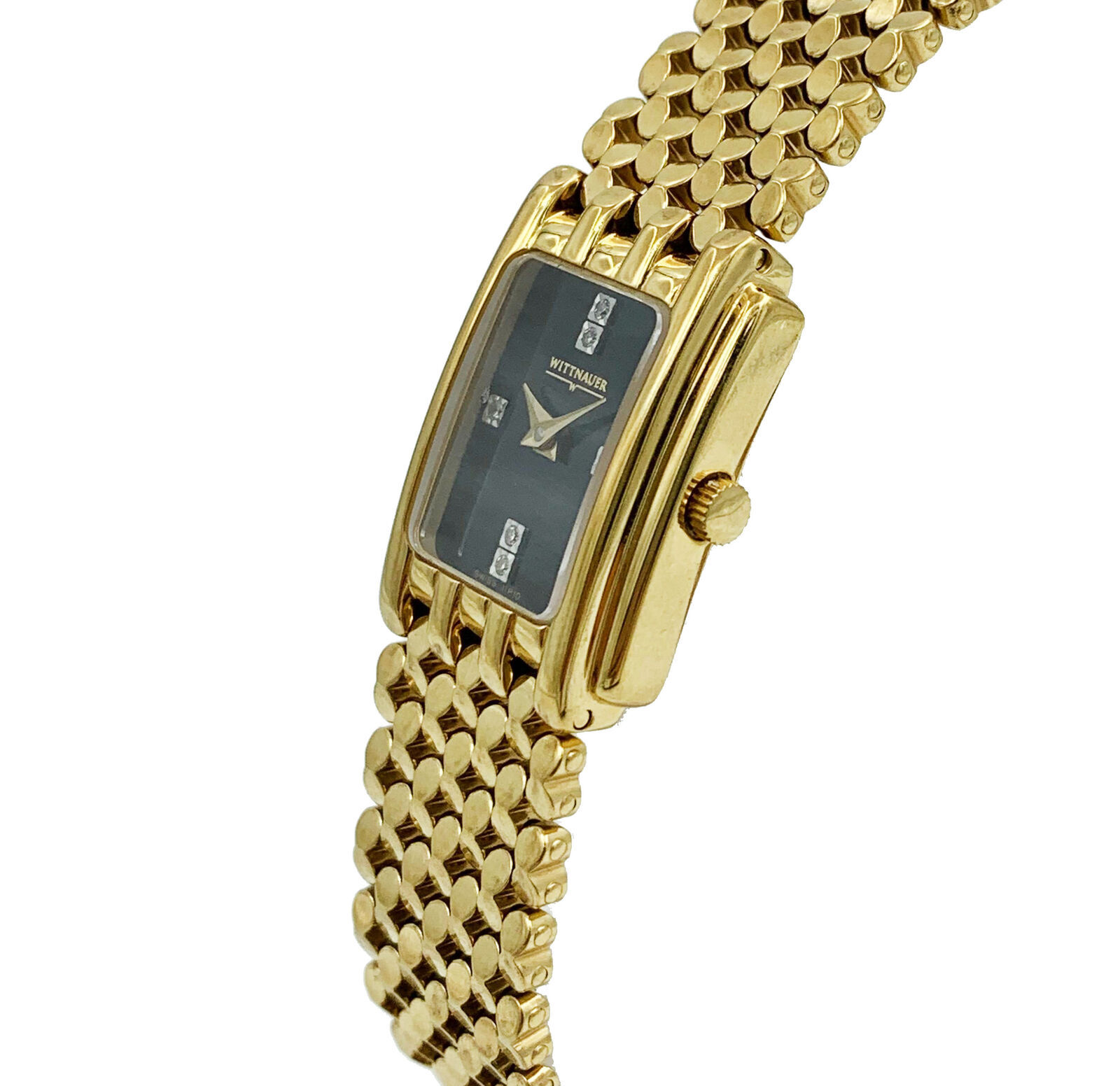 Wittnauer Gold Tone Steel Diamonds Swiss Quartz Womens Watch - Wristwatches