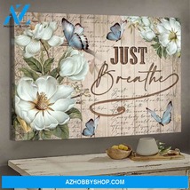 Jesus just breathe butterfly flower - Matte Canvas - $49.99