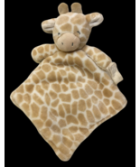 Carter&#39;s Giraffe Baby Blanket Beige Tan White Pacifier Holder 14&quot; x 14&quot; ... - $14.95