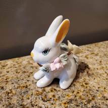 Vintage Rabbit with Porcelain Flowers, Capodimonte Style, Anthropomorphic Bunny