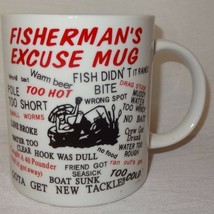 Fishermans Excuse Coffee Mug 10 oz Cup Fish Didnt Bite Hook was Dull - $14.99