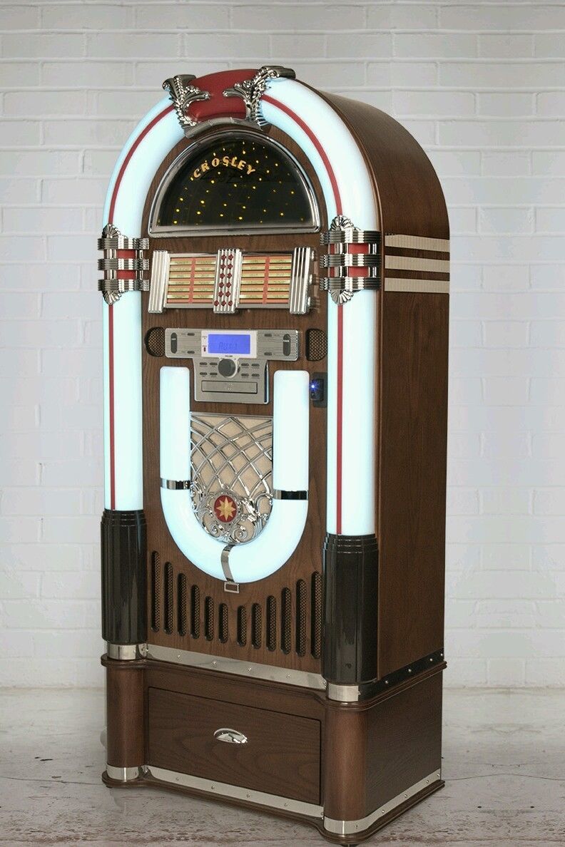 New LED color shifting Bluetooth ready Crosley music jukebox CD player