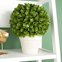 Home And Garden 10&quot;H Green Artificial Faux Boxwood Topiary Ball In Vase Pot - $39.99