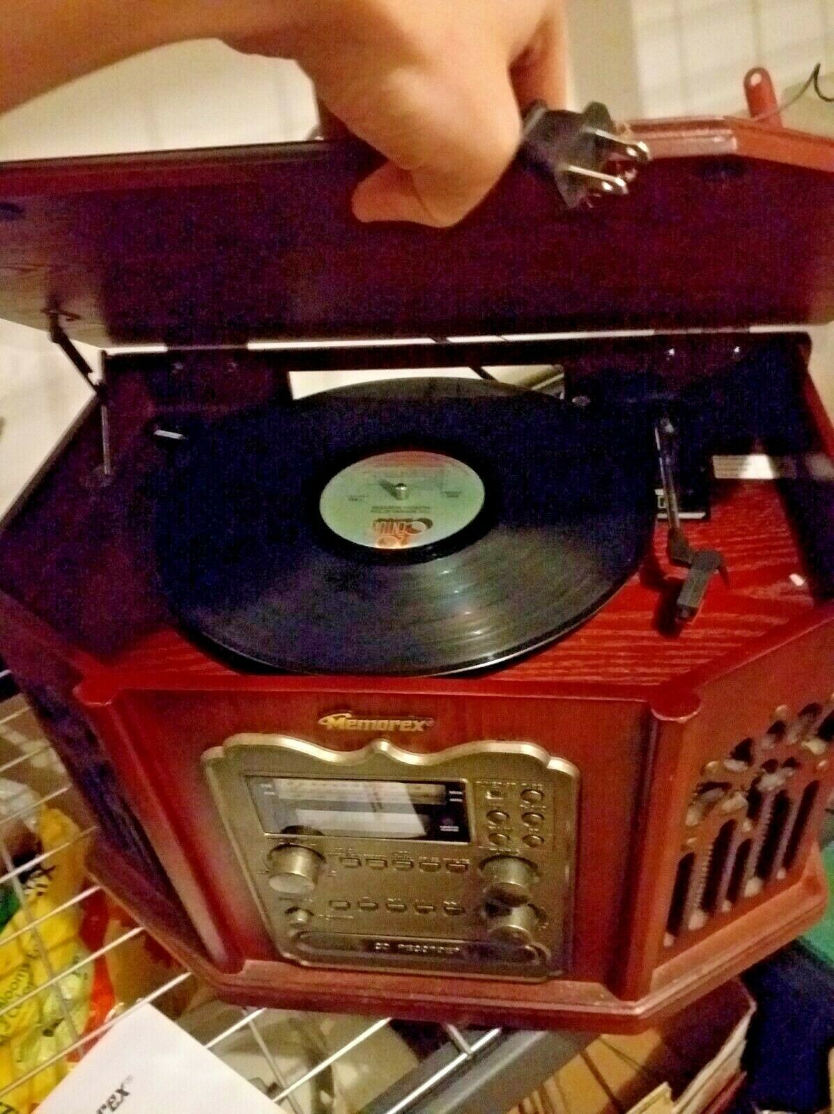 New Memorex Wooden Cassette CD Record Player Am FM Radio Stereo 9290