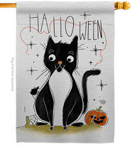 Halloween Tuxedo Cat House Flag 28 X40 Double-Sided Banner - $36.97