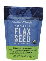 central market organic flax seed diatery supplement 16 oz. lot of 2 - $34.62