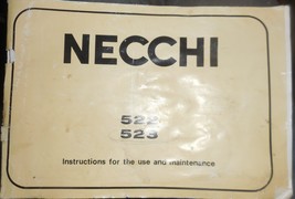 Necchi 522/523 Instruction Booklet For Use & Maintenance Complete 44 Page Guide - $12.50