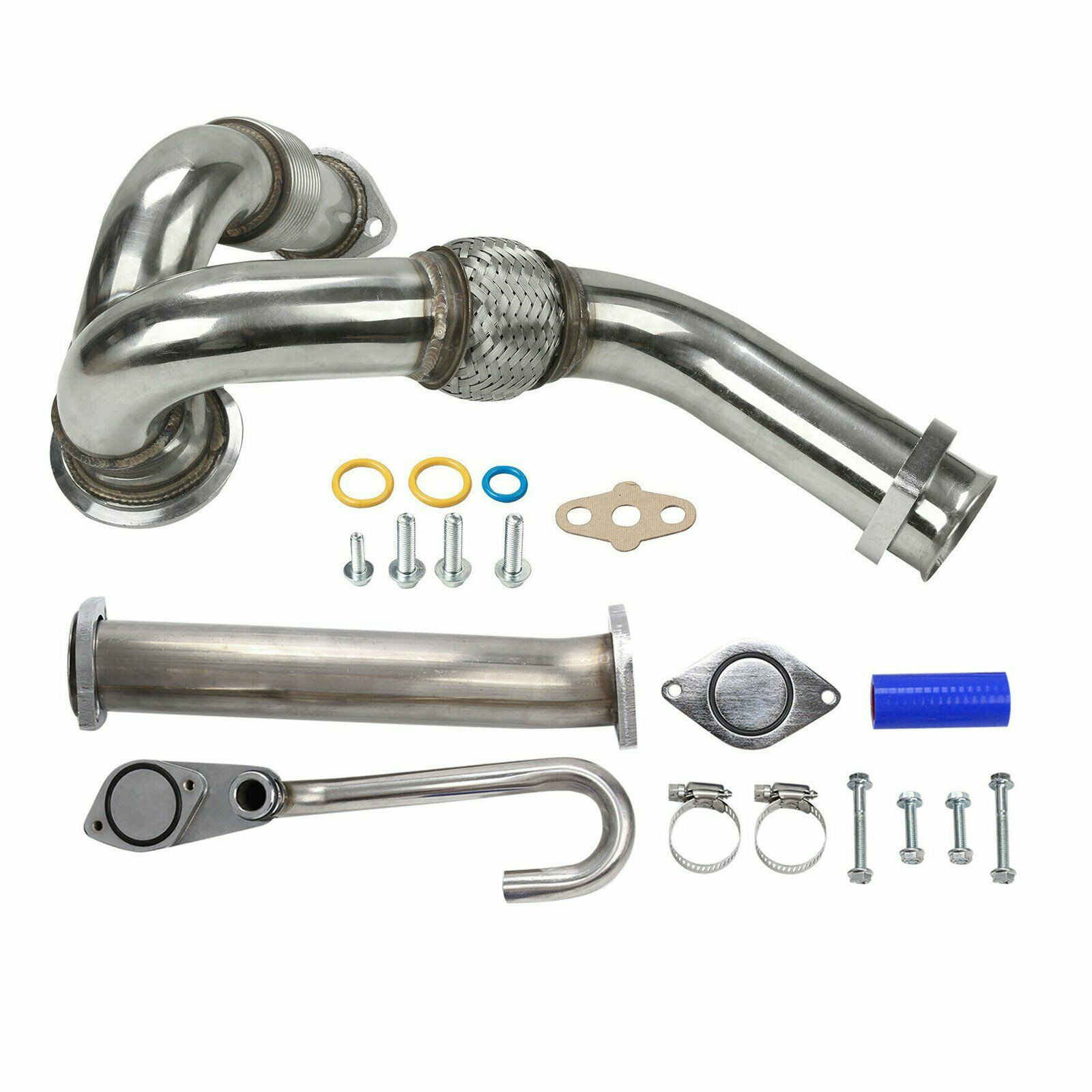 EGR Bypass Block-OFF/Delete Kit+UP/Y-Pipe For 2003-07 Ford Super Duty 6 ...