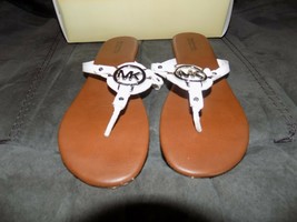 MICHAEL KORS White Ballee Slide T-Strap Sandal Size 4 Girl&#39;s EUC - $38.70