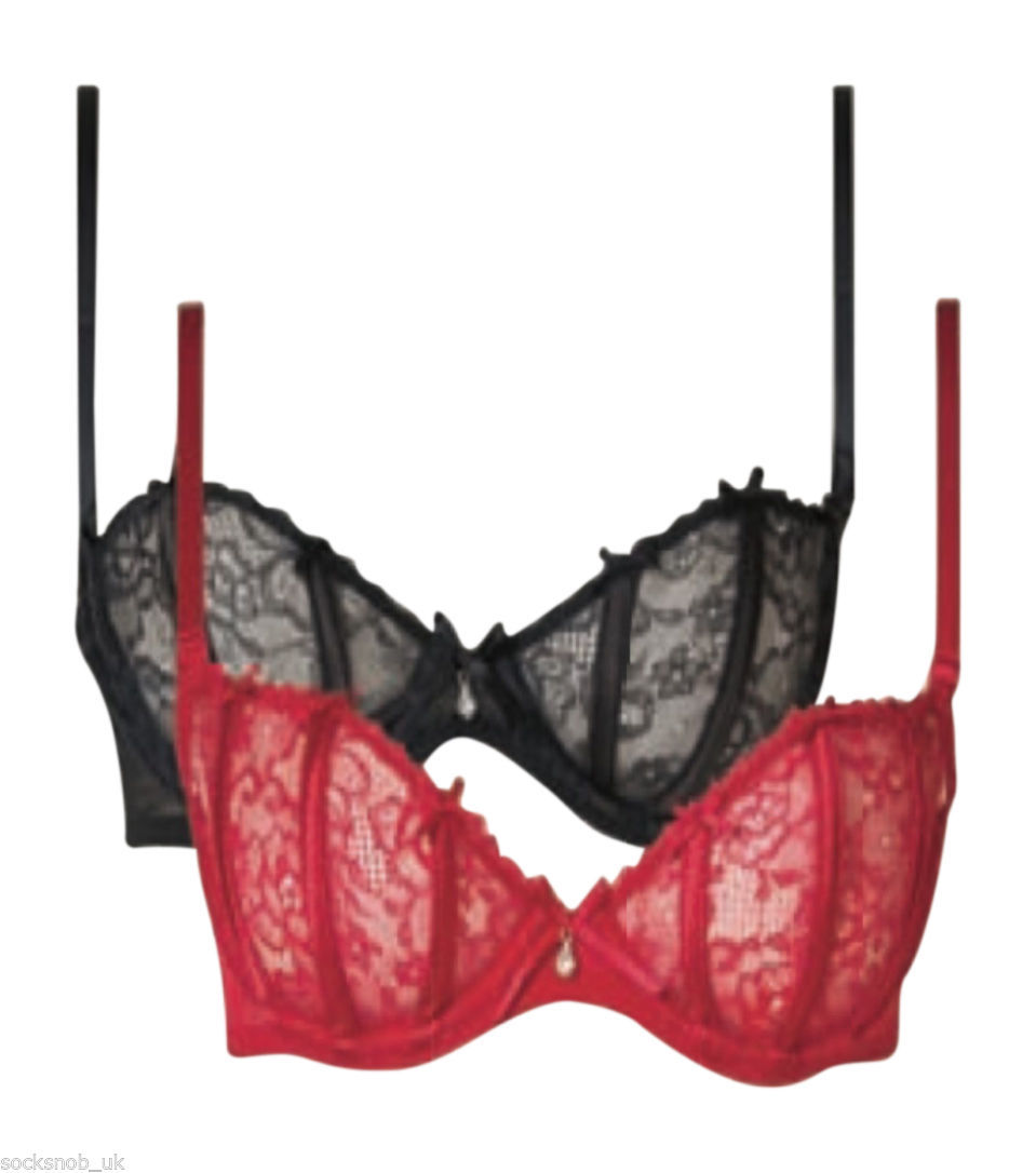 Ladies Womens Sexy Pure Lace Red / White / Black Lingerie Underwired Bra