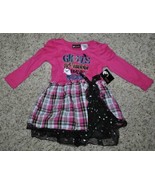 Halloween Dress Girls Ghouls Wanna Have Fun Black Pink Long Sleeve-size ... - $17.82