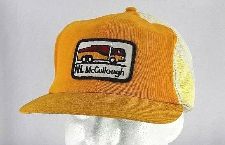 Vintage NL McCullough Yellow Trucker Baseball Cap Snapback - Hats