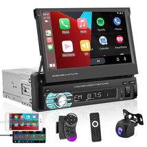 Car Stereo With  Carplay Android Auto 7 Inch Foldable Hd Touchscreen Radio Suppo - £157.62 GBP