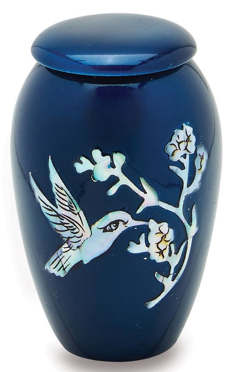 Blue Hummingbird 3 Cubic Inches Smallkeepsake Funeral Cremation Urn For Ashes Cremation Urns 0994