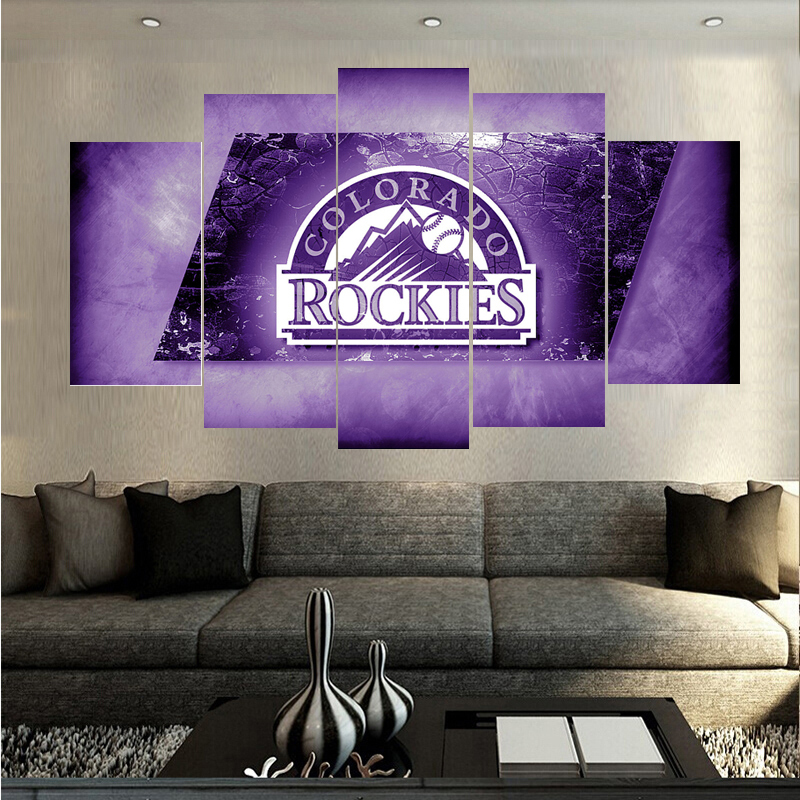 Framed Colorado Rockies MLB Sport Pictures HD Canvas Wall Art 5 Piece