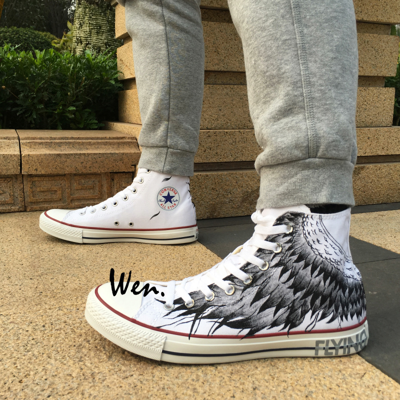 Converse/original Canvas Sneakers - Wings original design hand painted shoes custom men women's converse all star