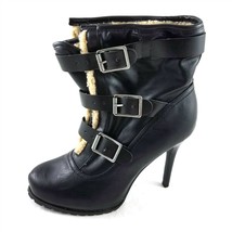 Simply Vera Vera Wang Black Ankle Boots Lined Heels Buckles Womens 10 M - $39.41
