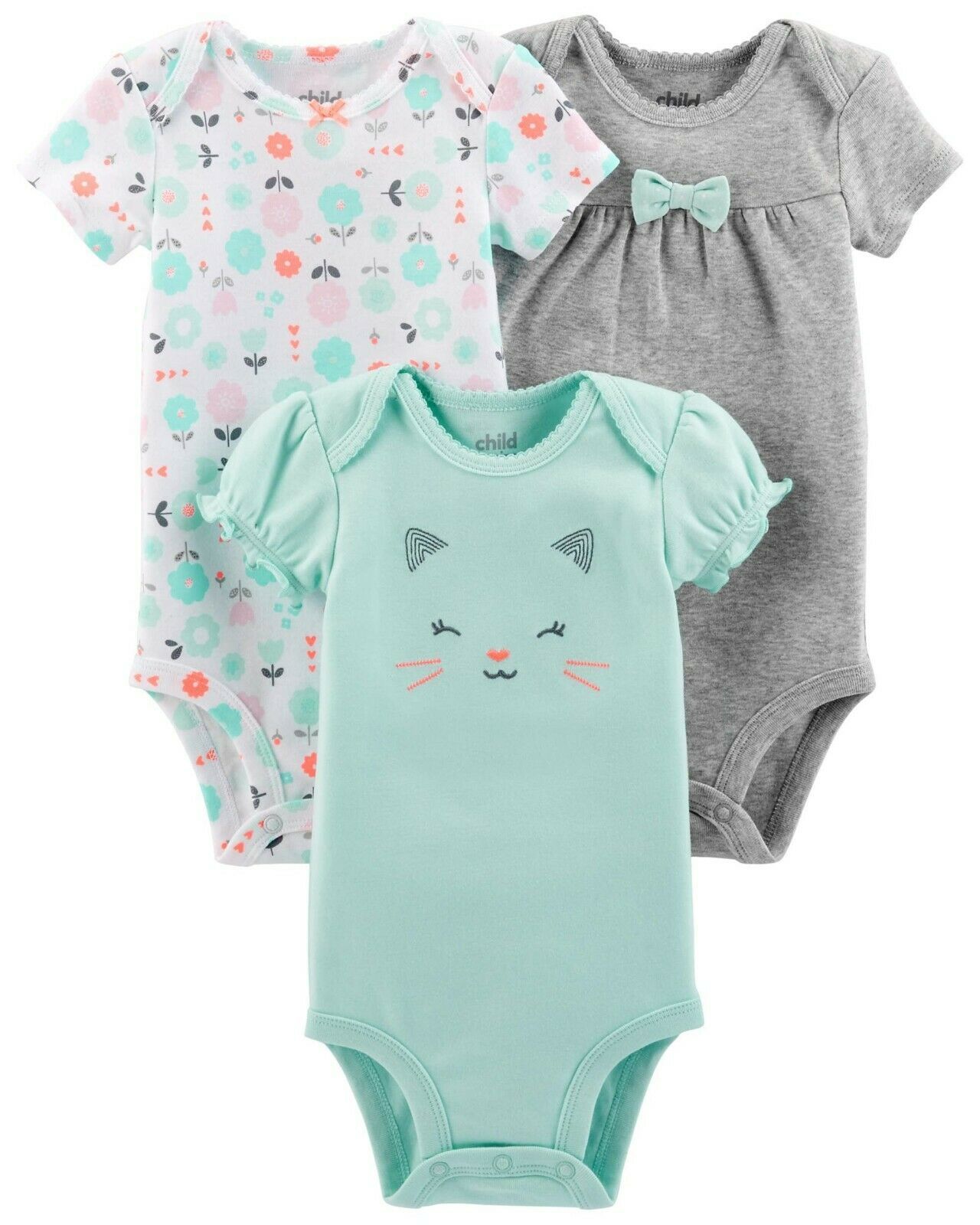 Carters Girls Premature 5 Pack Bodysuits Preemie Gold Love Reborn Dolls