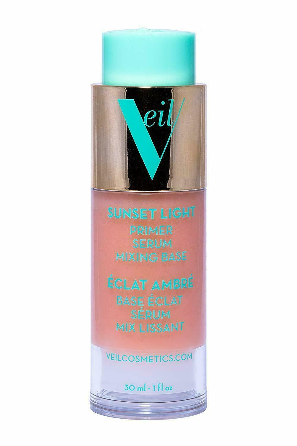 Veil Cosmetics Sunset Light 3-in-1 Face Primer Serum Mixing Base, 50 ml /1.76 oz