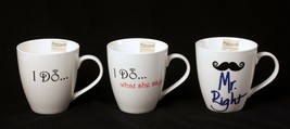 Pfaltzgraff Everyday Coffee Mugs Cups I Do Wedding Romantic 18 Oz Mr Right New - $7.99