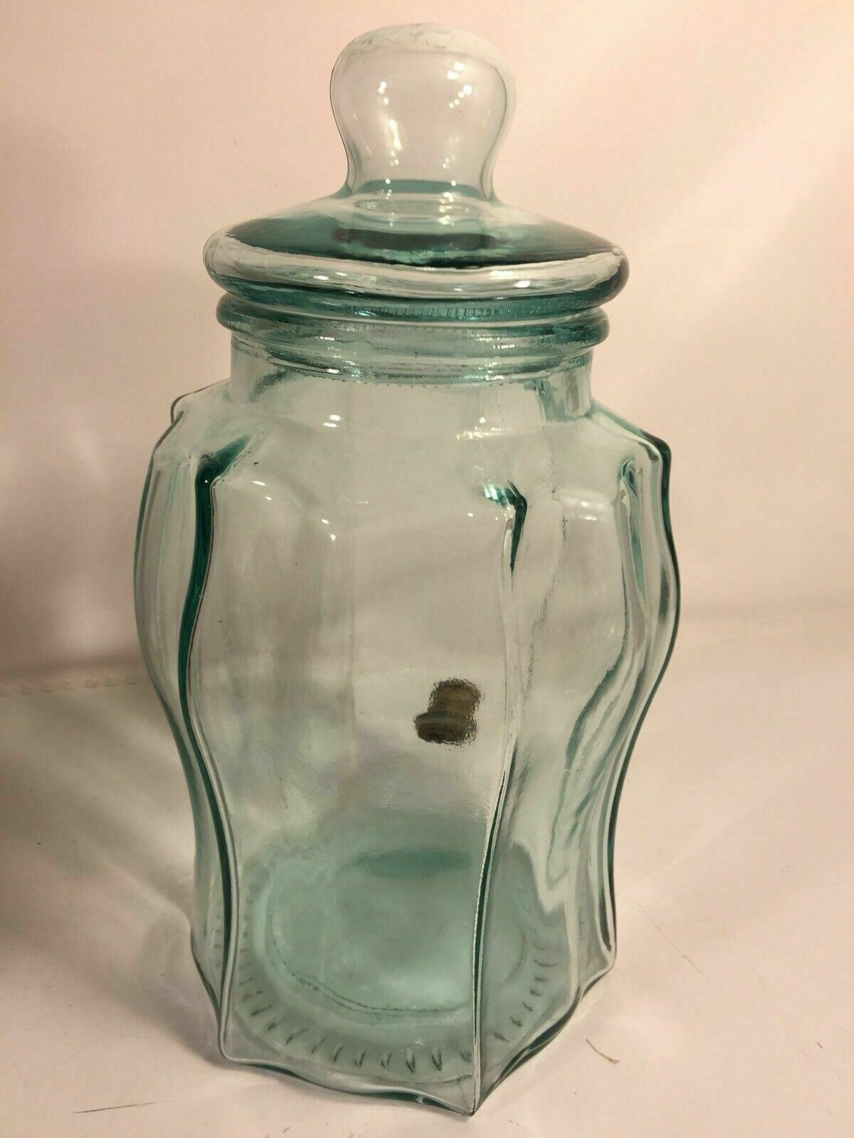 Green Glass Drink Dispenser Brass Spigot Vintage Bar Beverage Jar Made In Italy Beverage Items