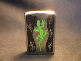 2008 Silver Tone Zippo Lighter Lizard Gecko Design Bradford PA USA - $34.95