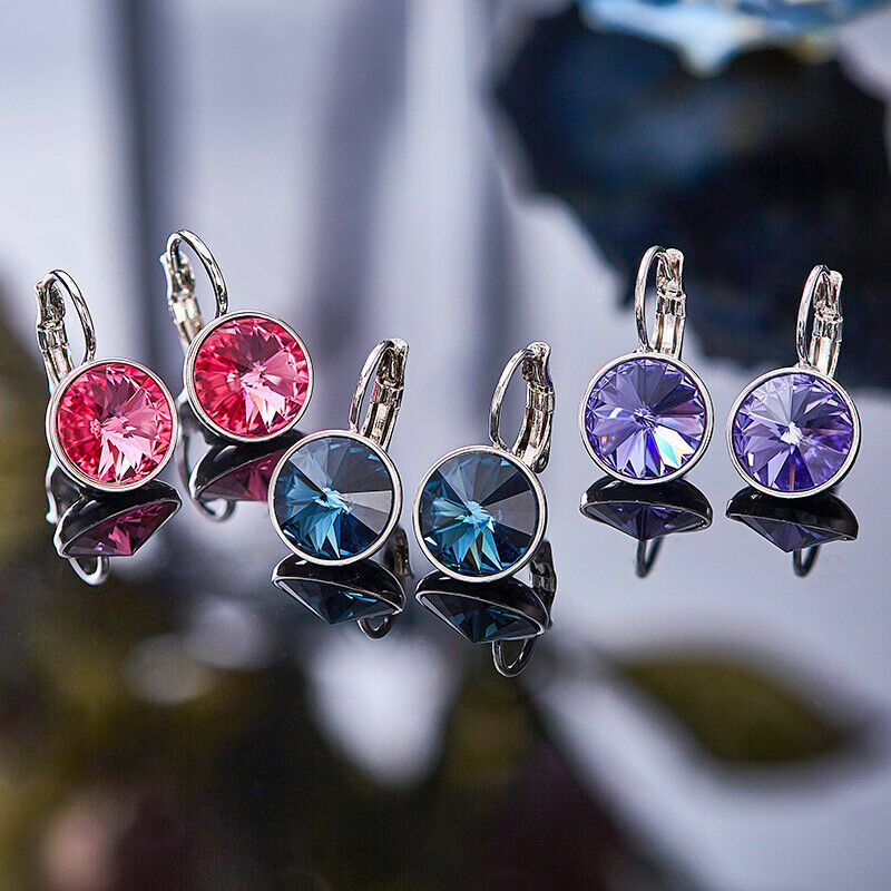 Bella V Pierced Earrings Purple Crystal Gold Tone 2019 Swarovski Jewelry 5509404 Earrings