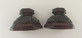 Cape Cod Collection Avon Ruby Red Candle Holders Taper Piller Set of Two... - $22.22