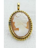 Vintage 1/20 14k Gold Filled WRE Marked Art Deco Shell Cameo Pendant Bro... - $108.89