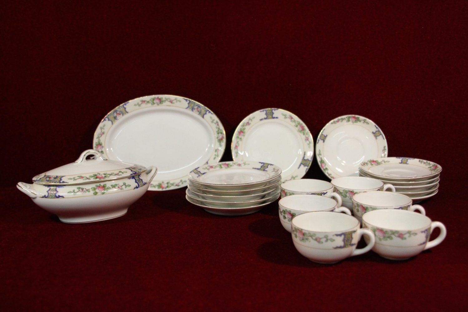 Nippon China Set Floral Pattern Gold Trim 21 and 50 similar items Nippon China Set Floral Pattern Gold Trim 21 and 50 similar items
