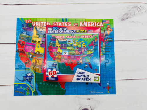 Sealed LPF The 50 United States of America 60 Piece Puzzle with State Capitals 