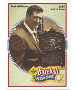 1992 Upper Deck Heroes Of Baseball Ted Williams Wax Box Card 5 X 7 Hall Of Fame - $2.00