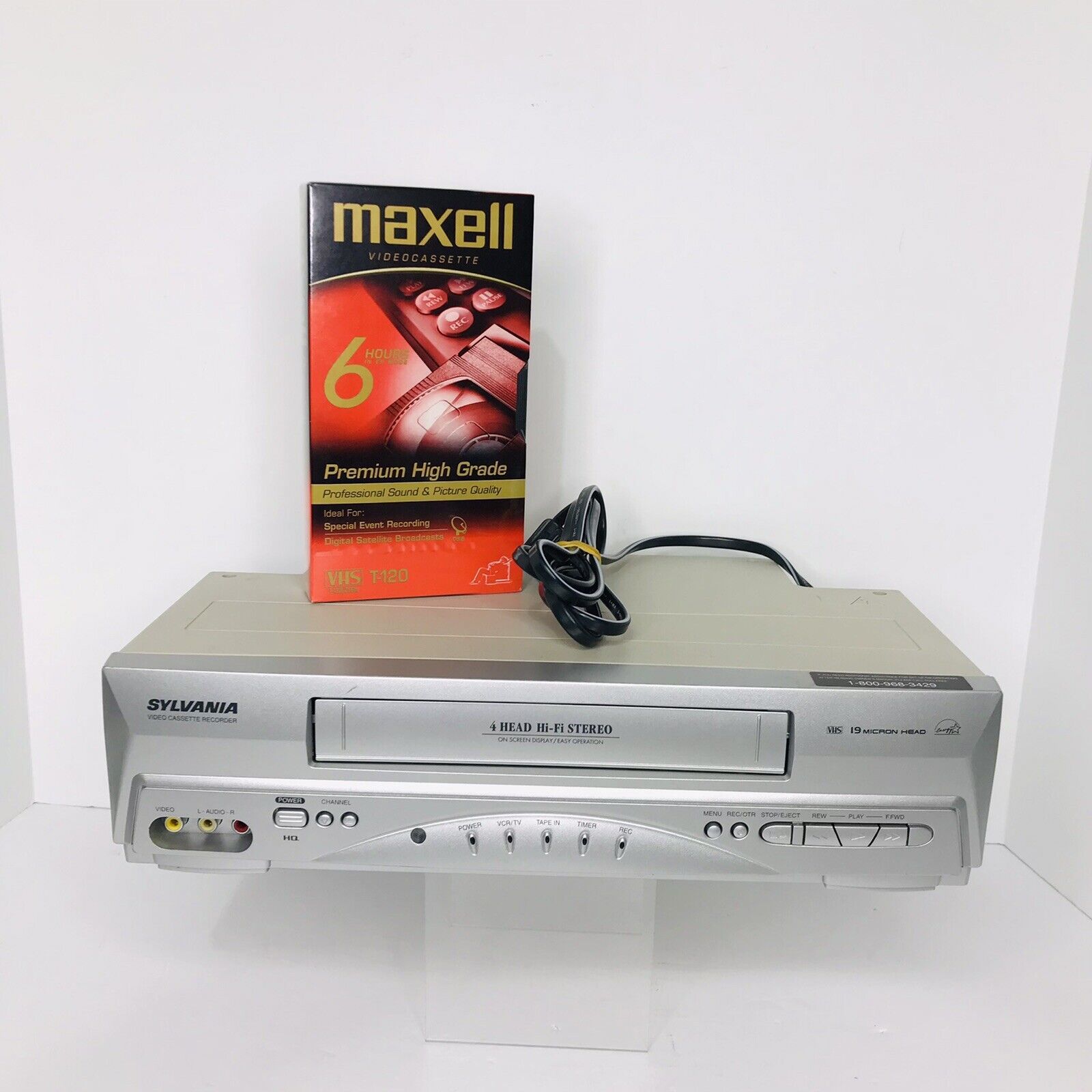 Sylvania VCR VHS 4Head SSV6003 HiFi Stereo 19 Micron Head TESTED WORKING VCRs