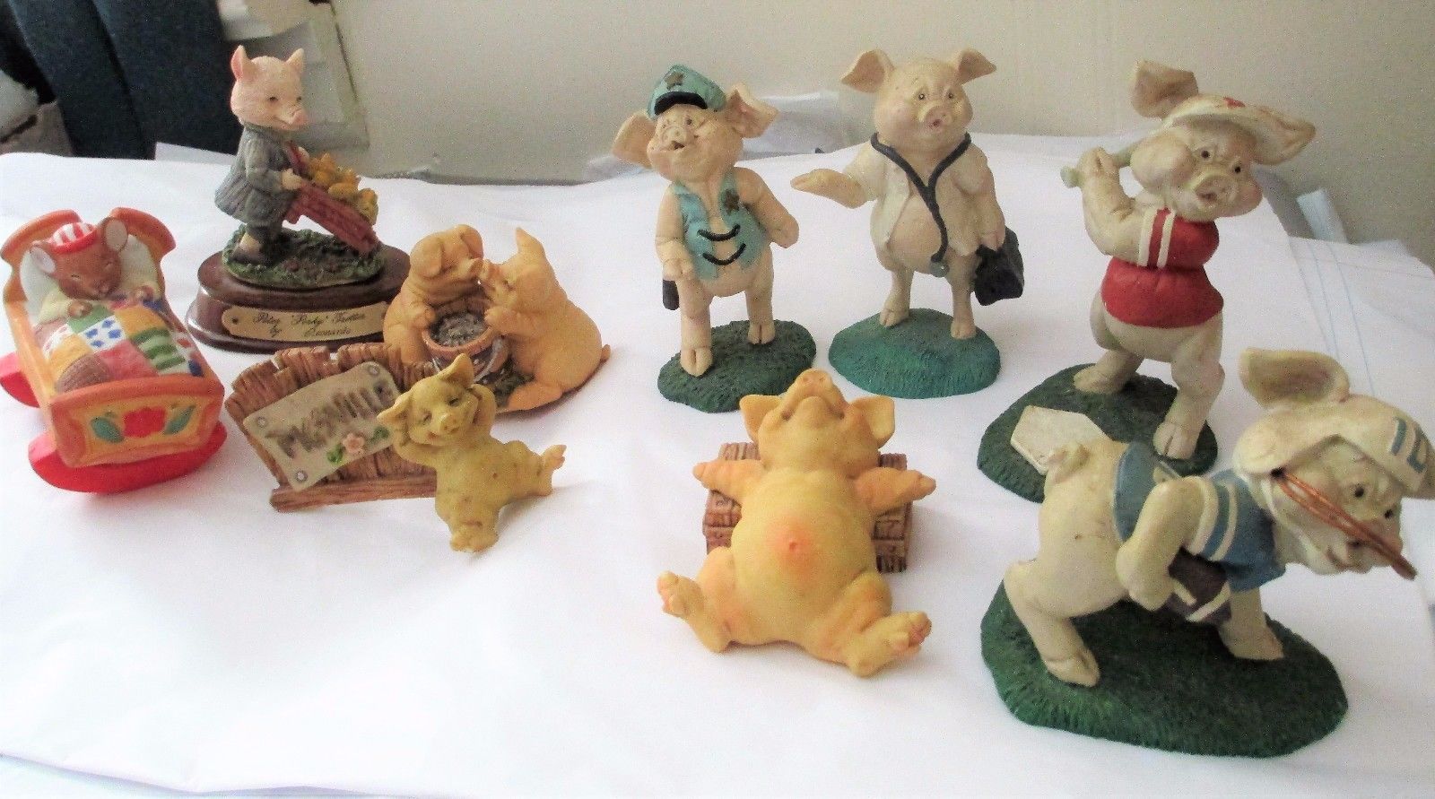 Pig Collection Kathy Wise Pigsville Sigma Little Nook Village Lot Of 9 