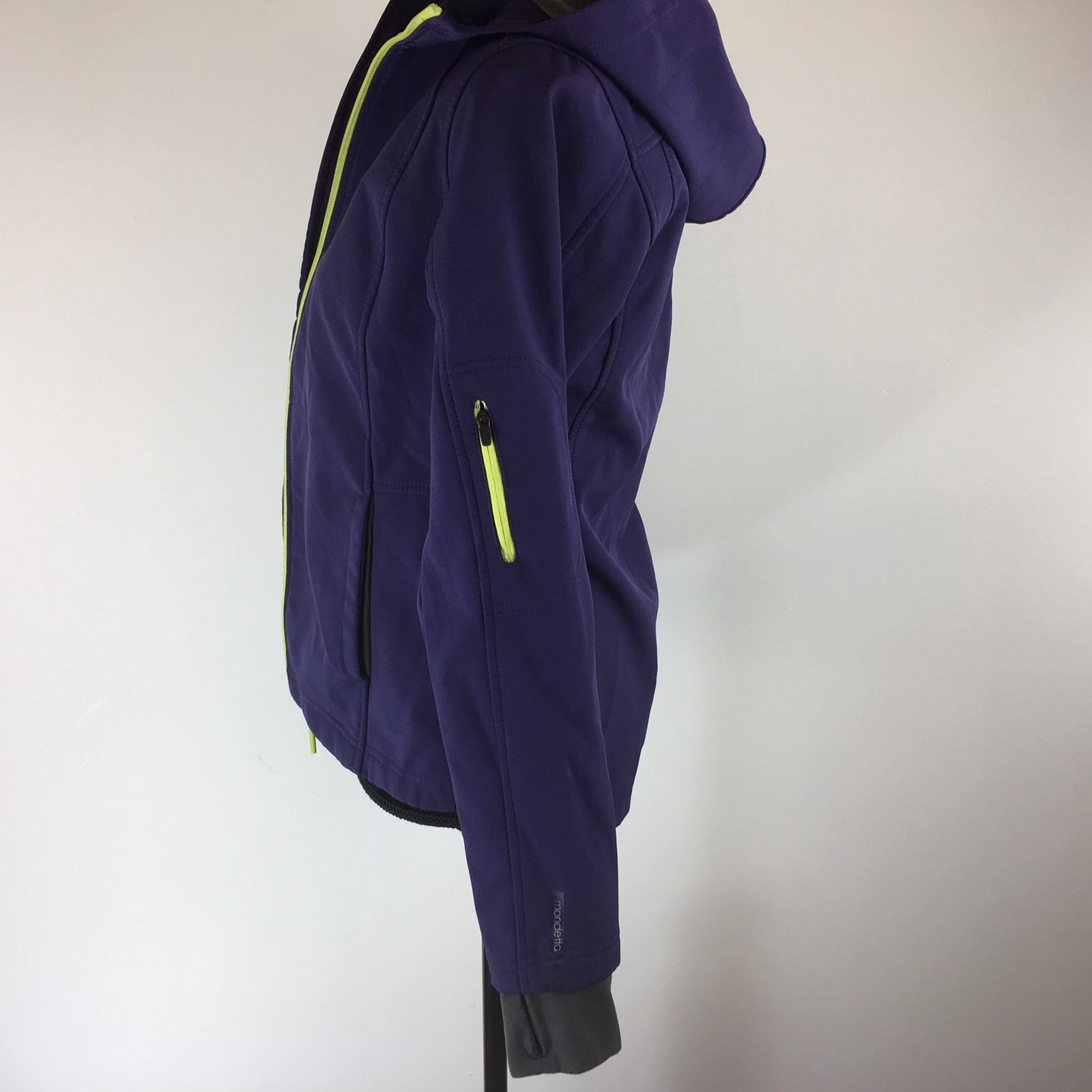 MONDETTA Purple Fleece Hooded Zip Up Front Small Jacket Women's Coat ...