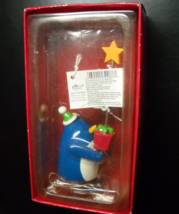 Russ Christmas Ornament Scribbles Penguin Gift Star Dangle and  Motion Boxed - $7.99