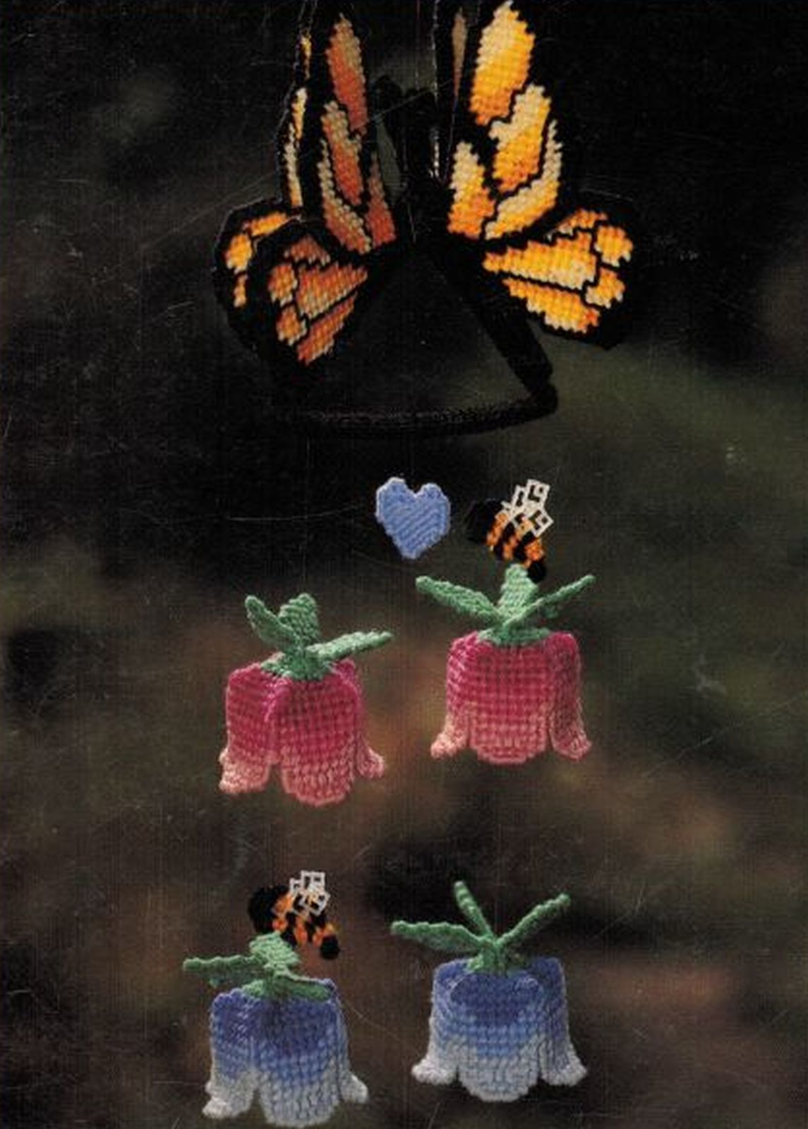 Plastic Canvas Bluebird Butterfly Home Sweet Home Wind Chimes Pattern