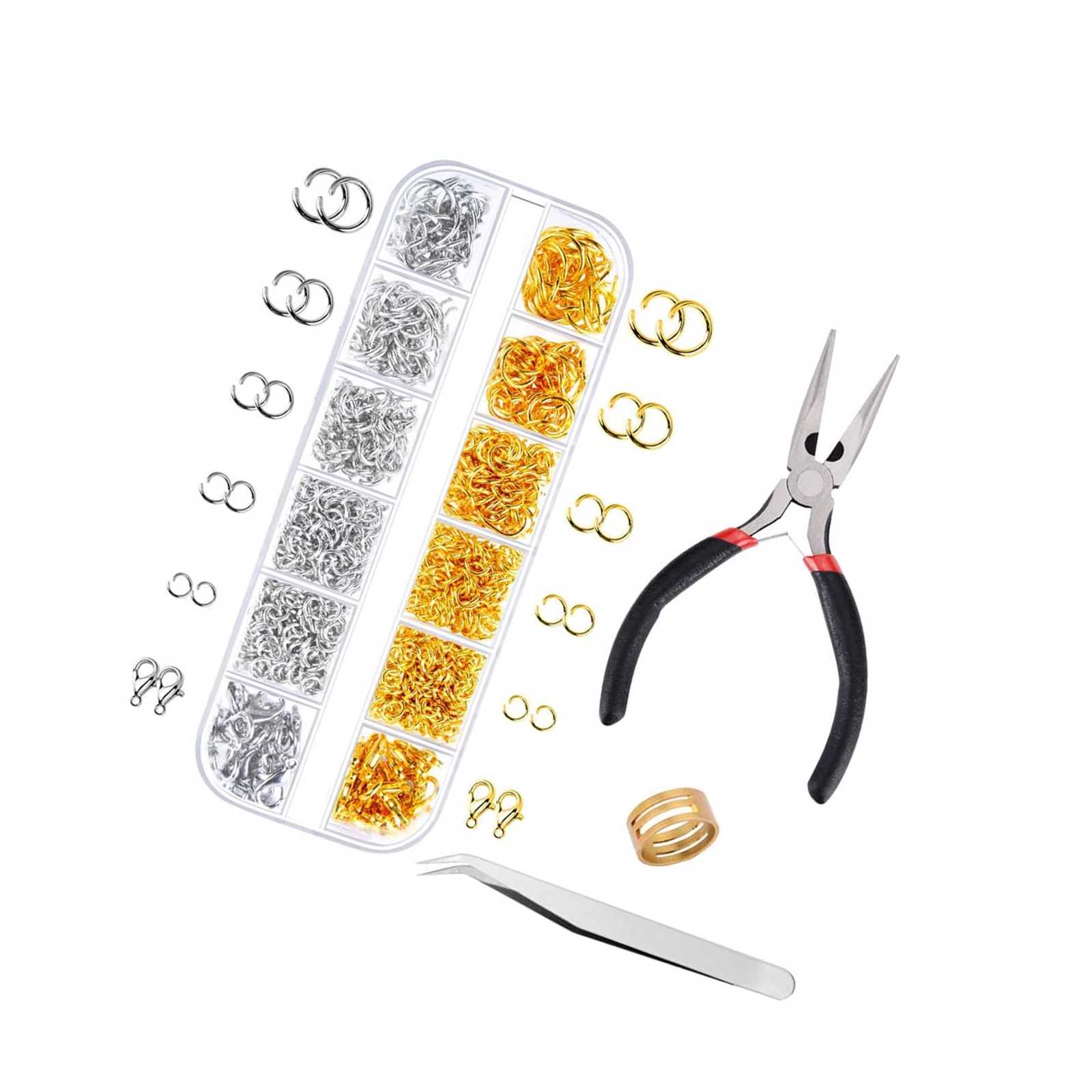Epdj Products - 1200pcs open jump rings and lobster clasps jewelry findings kit with pliers f