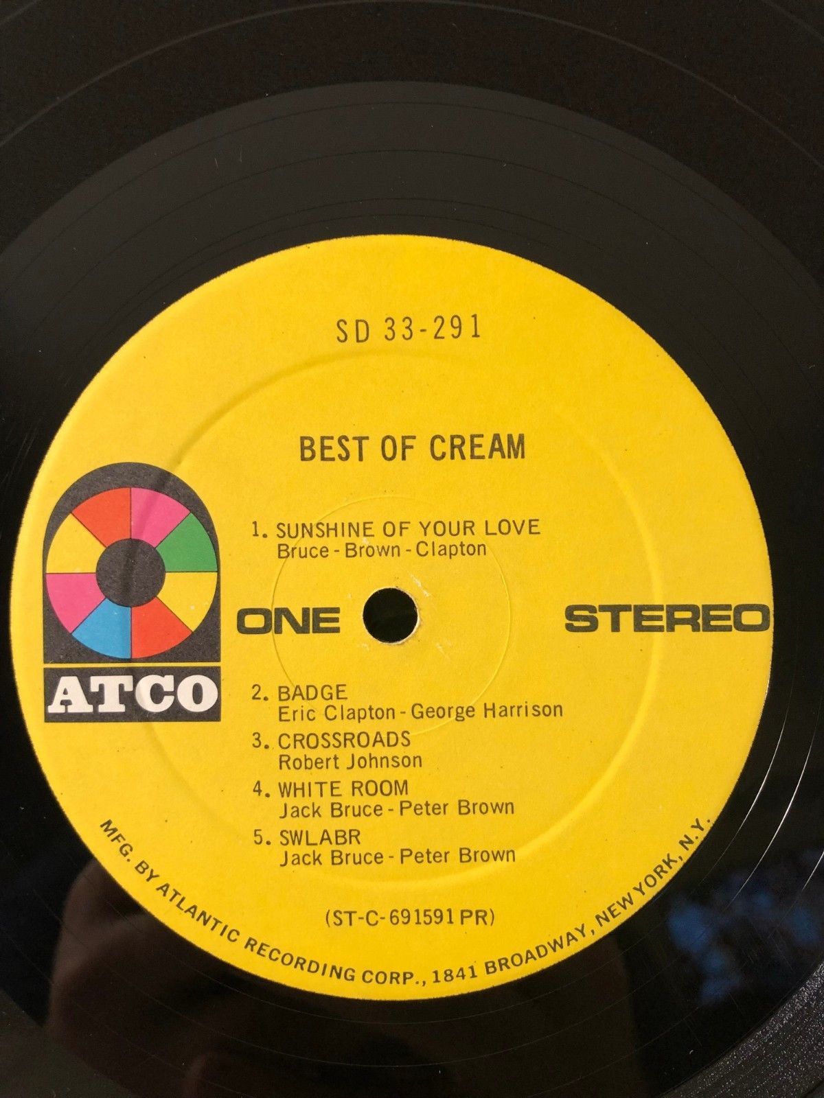 1969 Best of Cream LP Record Album Vinyl Atco SD 33291 EX/VG+ Original
