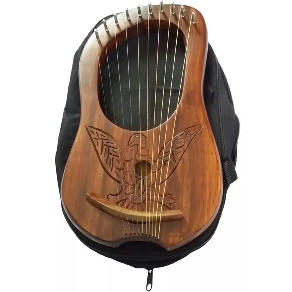 Lyre Harp 10 Metal Strings Engraved Eagle Lyra Harps Harfe Arpa