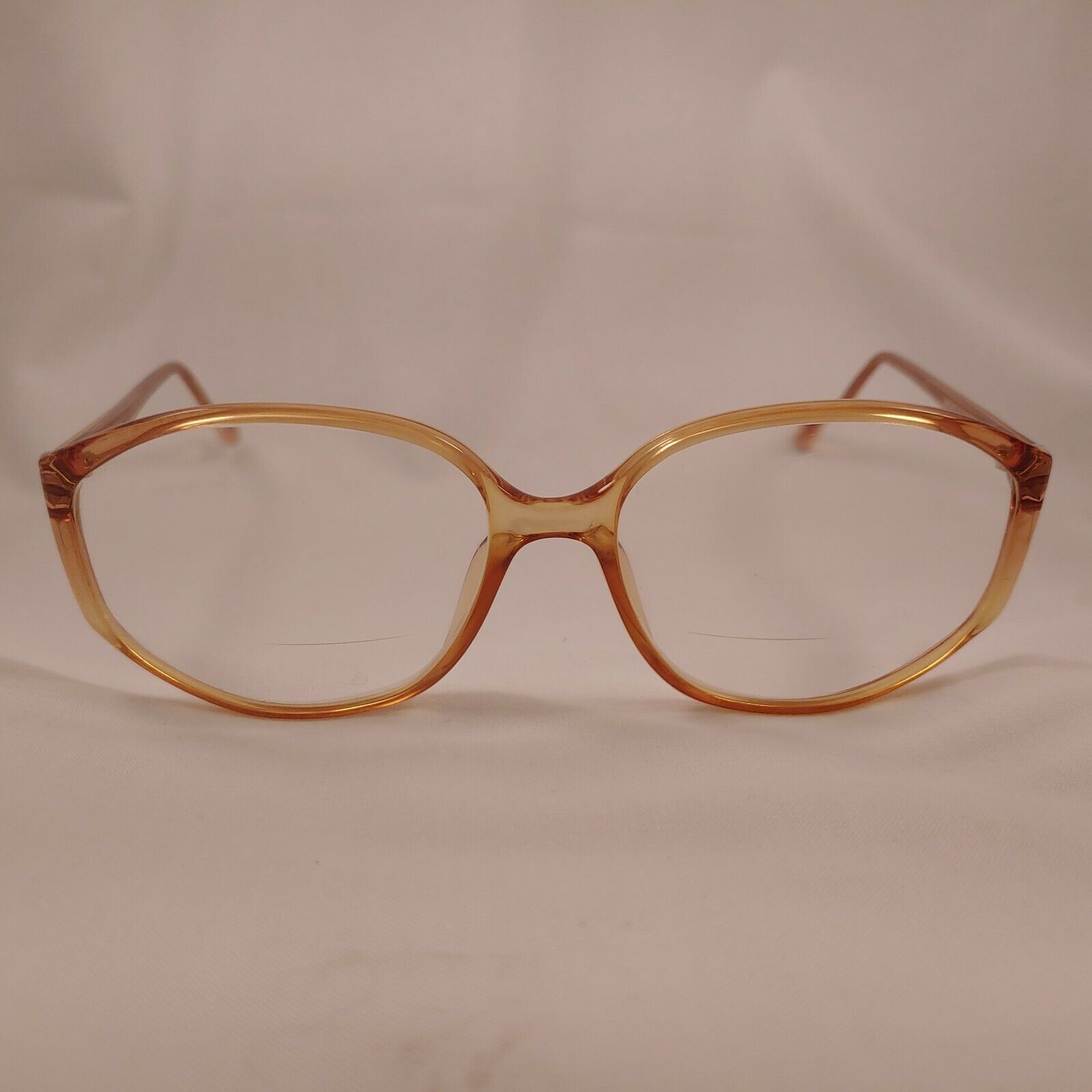 Vintage TERRI BROGAN Rx Eyeglasses 8822 80 Amber Plastic Oversize Round ...