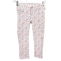 OshKosh BGosh Floral Jeans 6X Girls Pants White Blue Red Adjustable Waist - $5.49