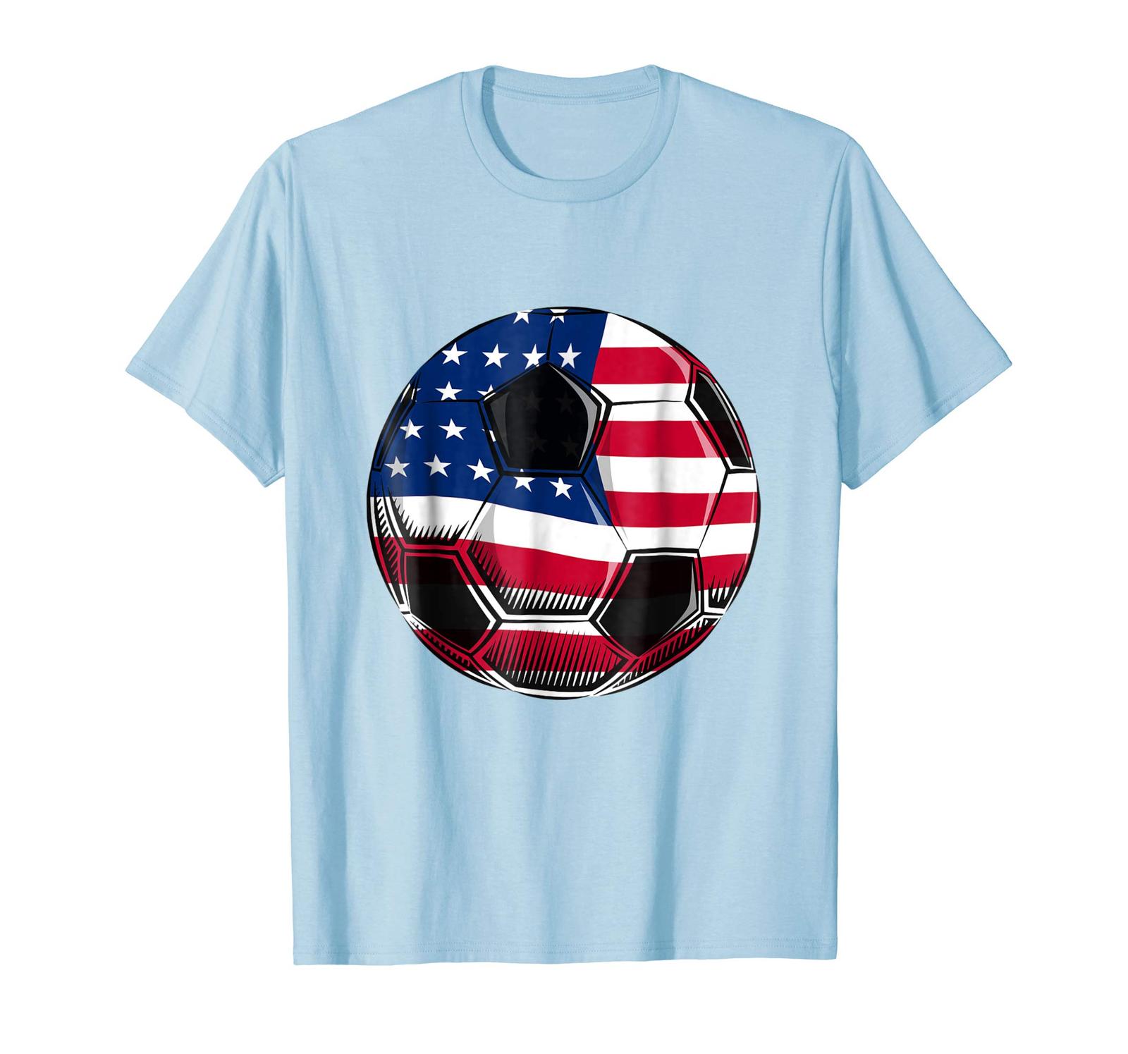 Sport Shirts - United States Soccer Ball Flag Jersey- USA Football T-shirt Men - T-Shirts, Tank Tops