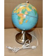 World Globe Table Lamp Illuminated 8’&#39; With Switch &amp; Stand 110V Rare 234K - $28.99