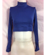Body Wrappers BW Prowear Cheer Pullover Turtleneck Crop, DRY Blue, Small... - $9.49
