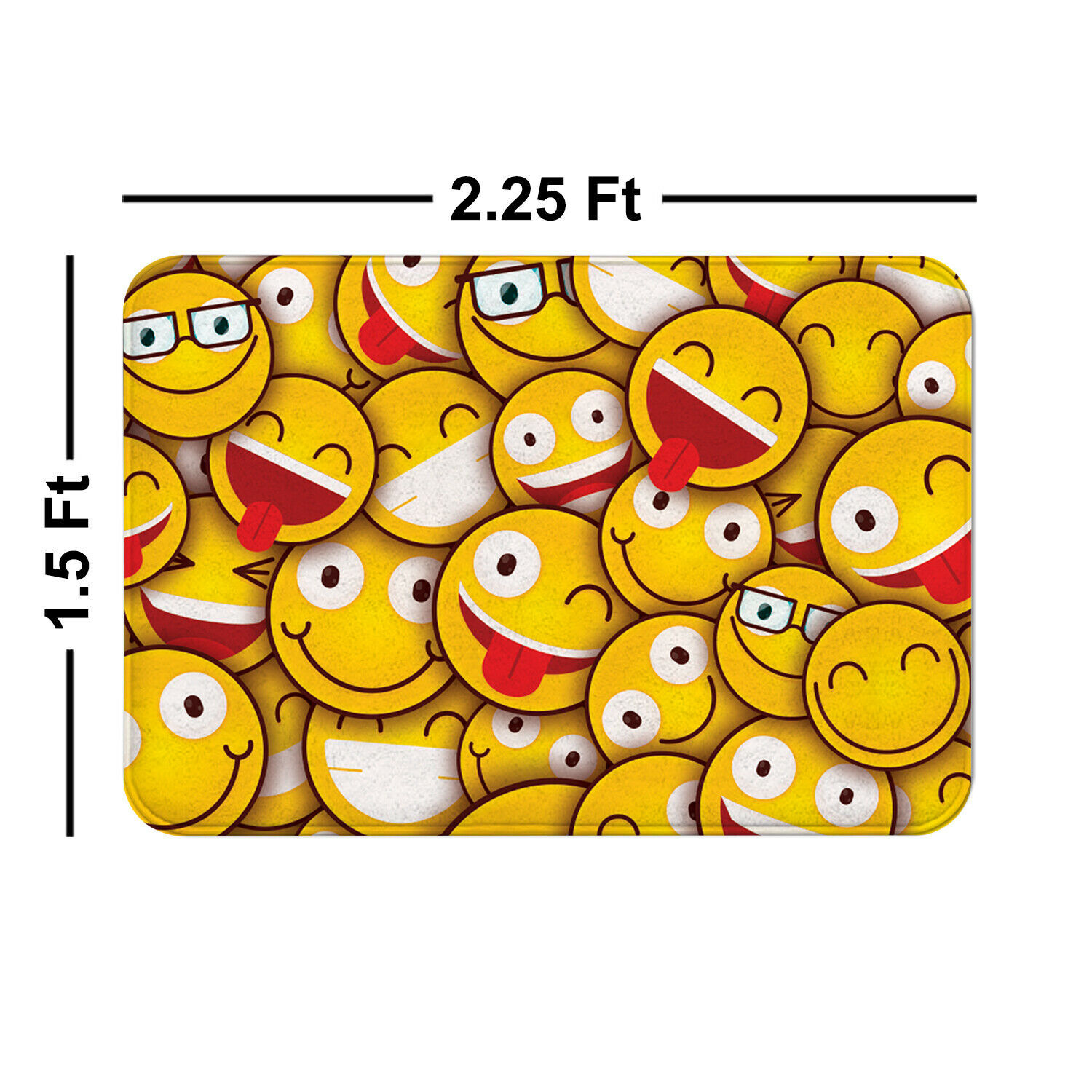Happy Faces Indoor Floor Mat Home Office Entrance Non Slip Emoji