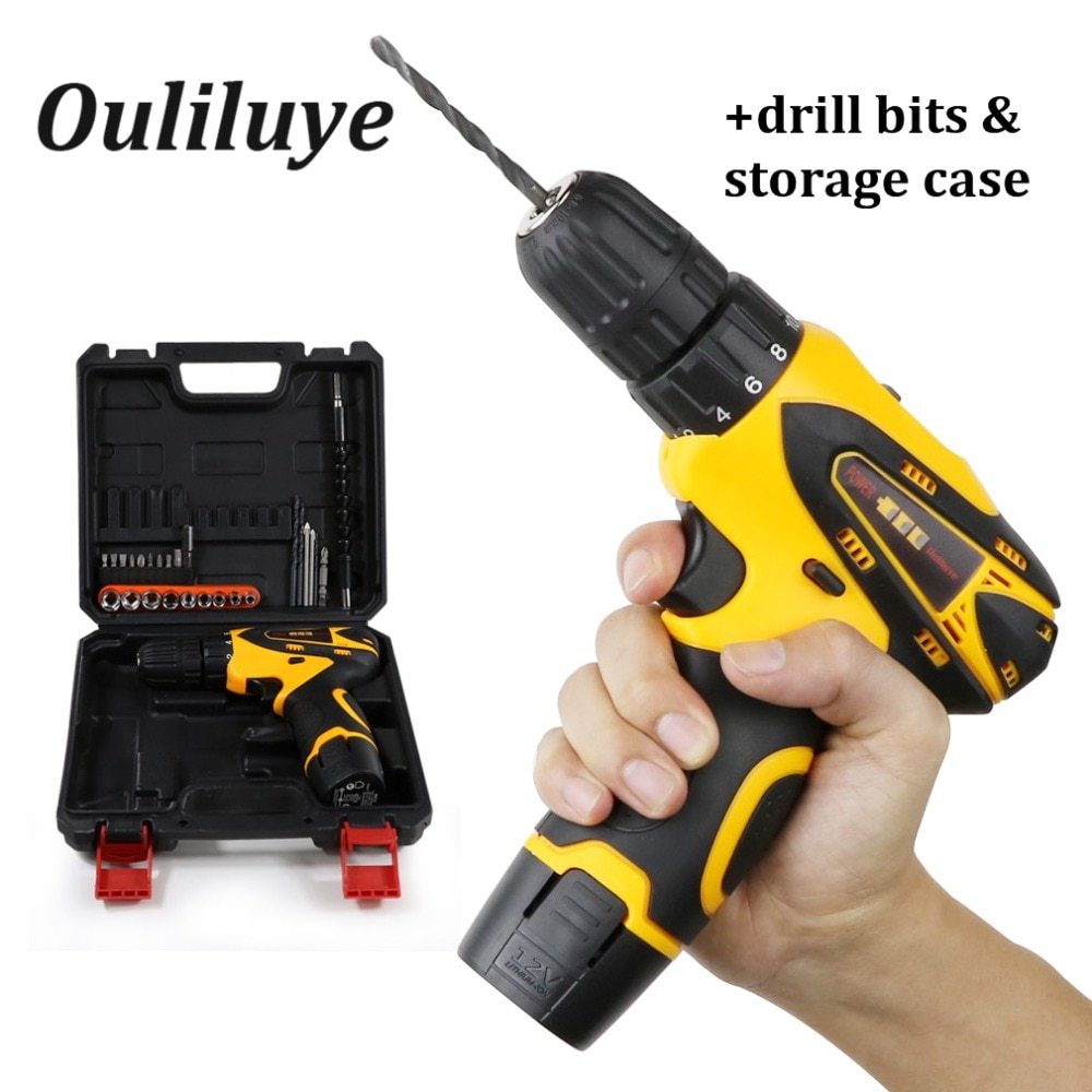 Mini Electric Impact Drill Screwdriver Cordless 12V Wireless Power Drill Driver Power Tools