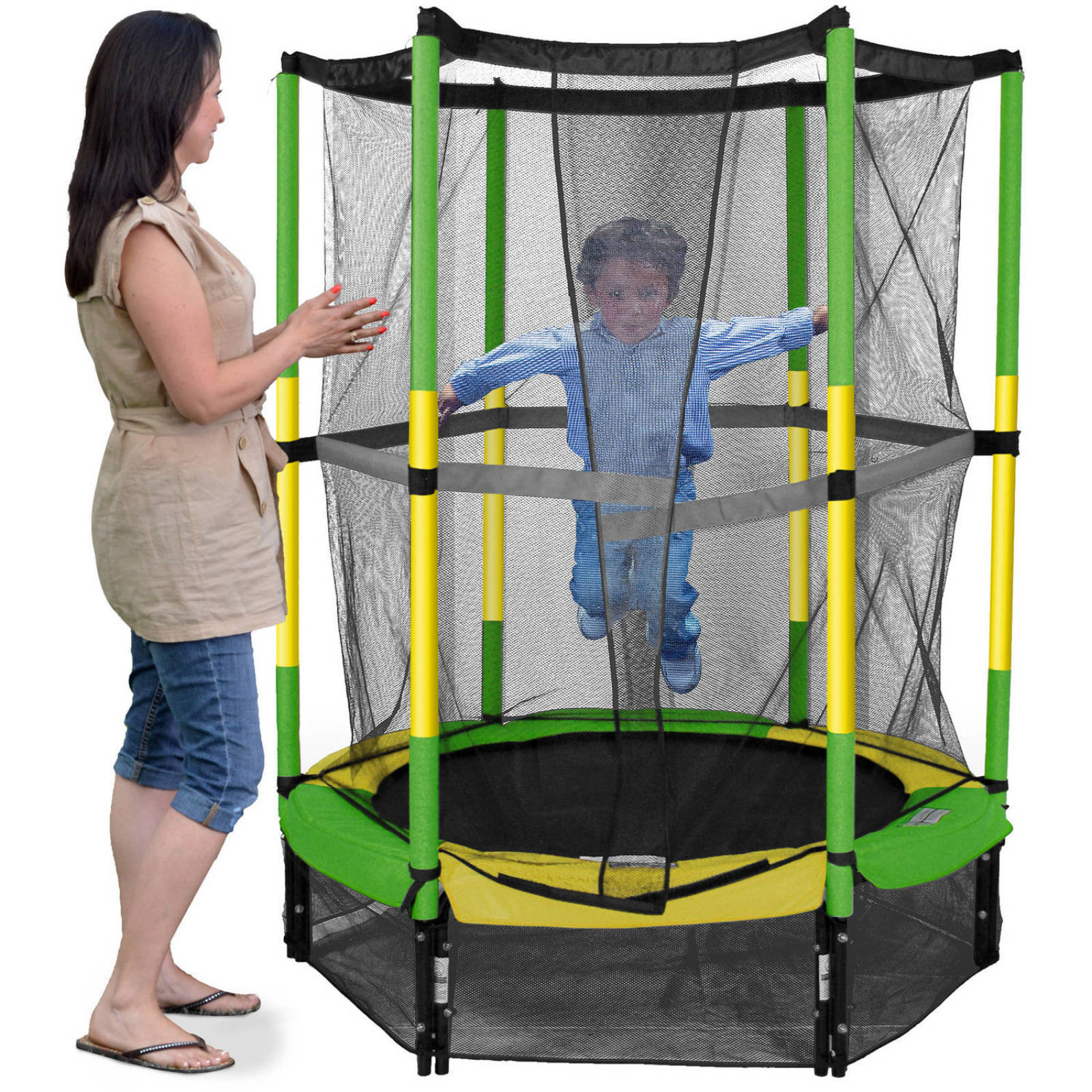 Trampoline W/ Safety Enclosure Net Pad Rebounder Bouncer Outdoor Sports